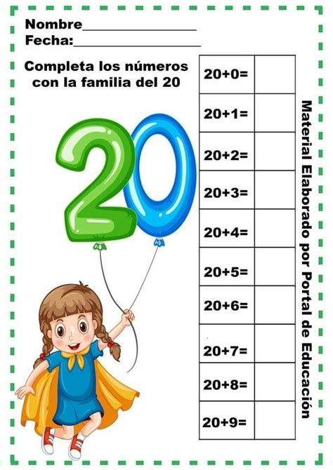 Pin De Mayra Alarcón En Números Familia Del 20 Actividades De