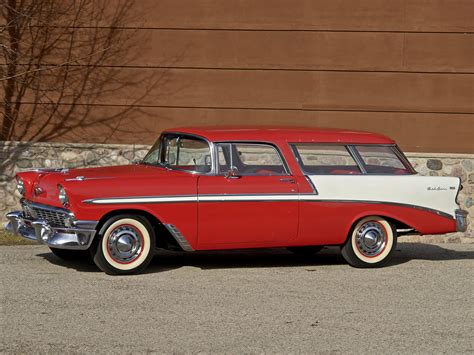 1956 Chevrolet Bel Air Nomad Retro Stationwagon Fd Wallpaper