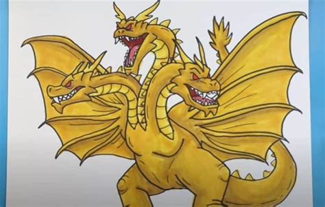 How To Draw King Ghidorah Step By Step