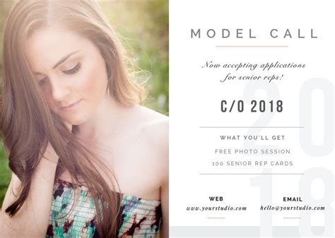 Model Call Template Senior Photography Casting Call Senior Etsy