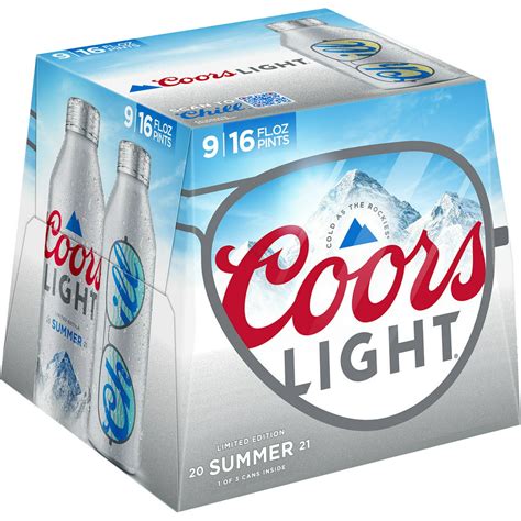Coors Light Beer Light Lager Beer 9 Pack Beer 16 Fl Oz Bottles 42