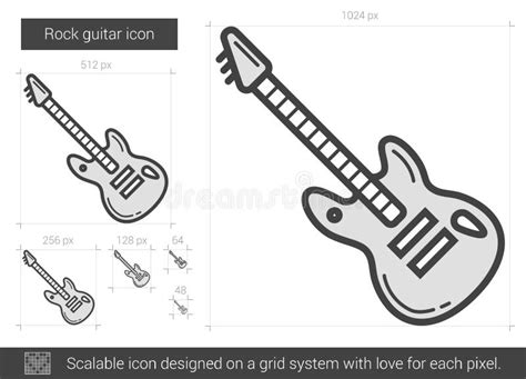 Rock Guitar Line Icon Stock Vector Illustration Of Fret 83305707