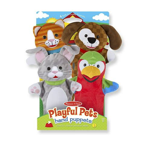 Melissa And Doug Playful Pets Hand Puppets Set Of 4