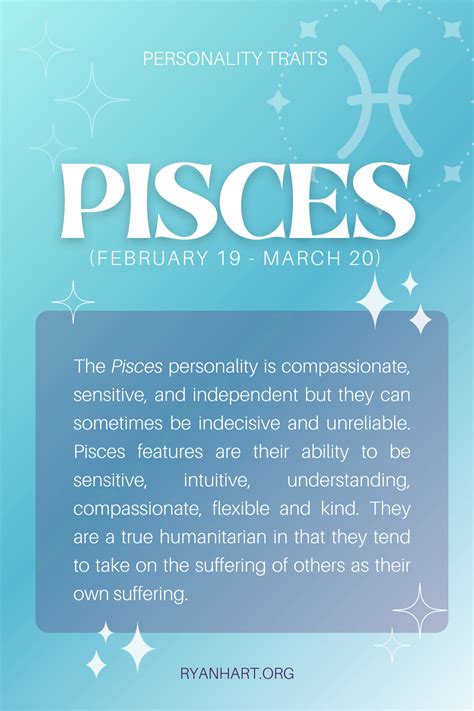 Pisces Personality Traits Dates February 19 March 20 Ryan Hart