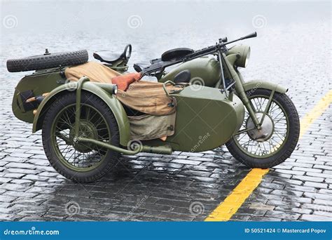Old Military Motorcycle Stock Photo Image Of Classic 50521424