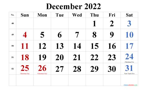 December 2022 Calendar Printable Monday Start Get Calendar 2022 Update