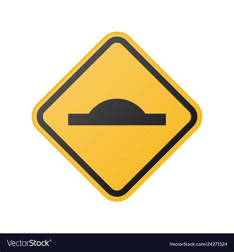 Glossy Speed Bump Ahead Sign Royalty Free Vector Image