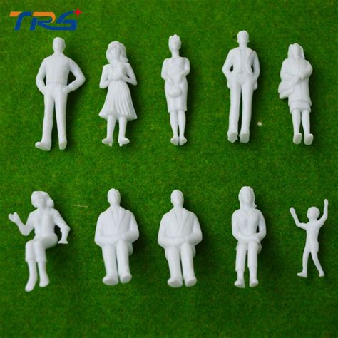 50pcs Miniature White Figures 125 Architectural Human Scale Model Abs