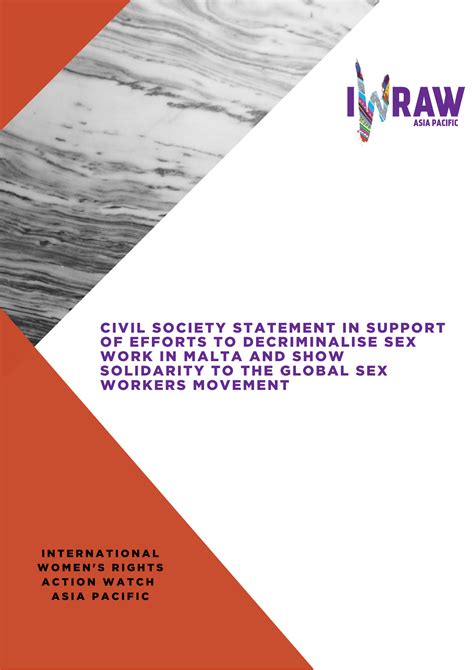 Civil Society Statement In Support Of Efforts To Decriminalise Sex Work In Malta And Show