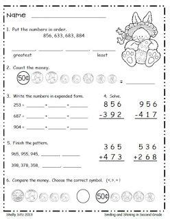 Free jelly bean counting worksheet; Easter Math Freebie--great spiral review for second grade ...