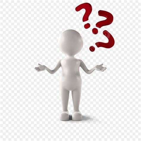 Small Person 3d Png 3d Small Person Standing Doubting Question Clipart