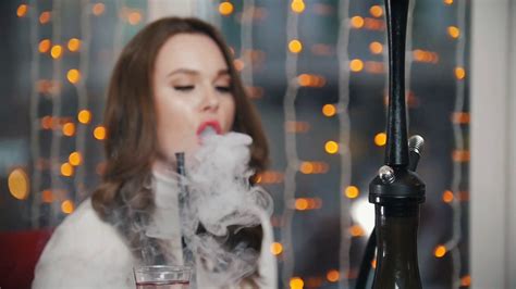 Girl In Bar Smoking Hookah Slow Motion Stock Footage Sbv 328586271 Storyblocks