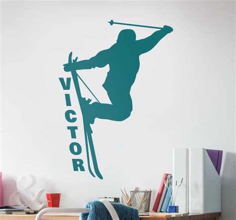 Customizable Skier Wall Decal Tenstickers