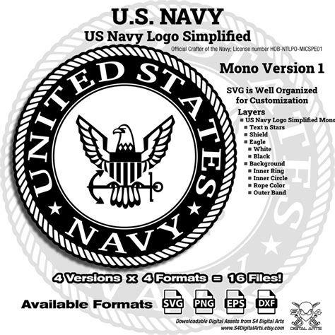 Officially Licensed Us Navy Logo Simplified Navy Svg 16 Files 1200 Dpi