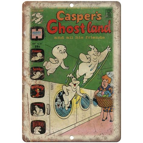 Casper Ghost Land Harvey Comic Book Cover 10 X 7 Reproduction Metal Rusty Walls Sign Shop