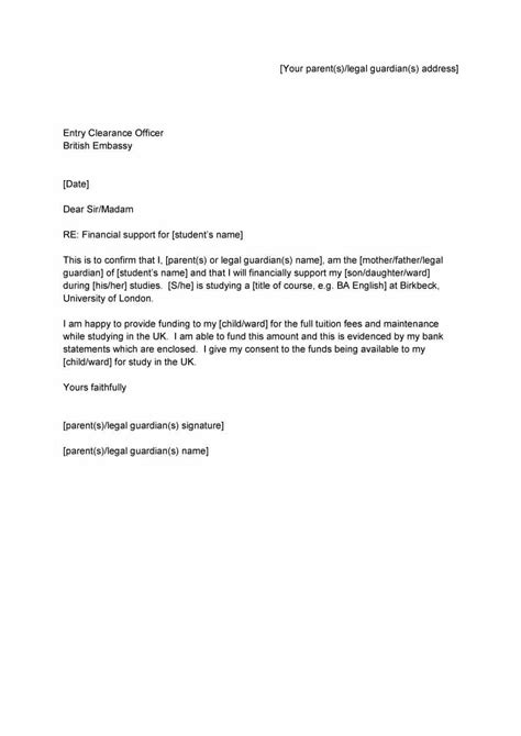 Consent Financial Support Letter Of Support Template Word Template