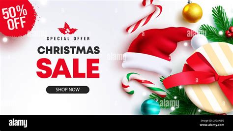 Christmas Sale Vector Banner Design Christmas Sale Special Offer Text