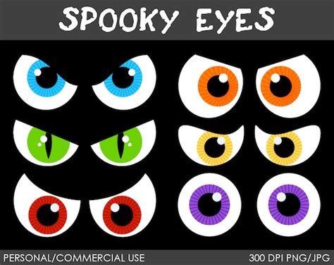 Spooky Eyes Clipart Digital Clip Art Graphics By Mareetruelove