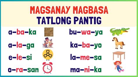 Pagbasa Ng Salitang May Tatlong Pantig Beginners And Primary Youtube