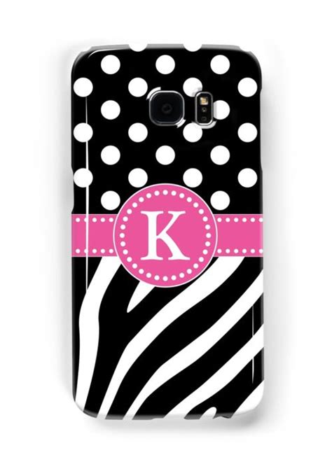 Black And White Zebra Stripes And Polka Dots K Monogram Samsung Galaxy