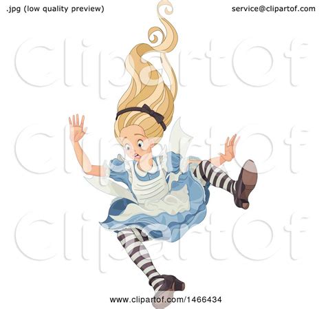 Clipart Of Alice Falling Royalty Free Vector Illustration By Pushkin