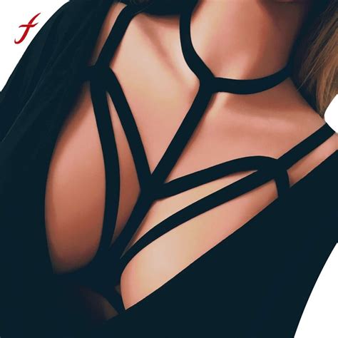 Buy Feitong Goths Women Crop Tops Alluring Bra Elastic Cage Bra Strappy Hollow