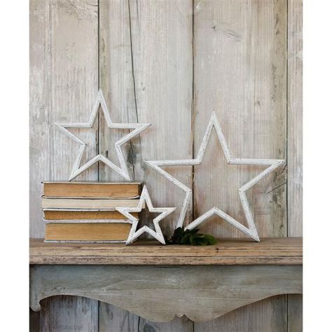 Set Of 3 Mantelpiece Stars Settings Mantelpiece Mango Wood
