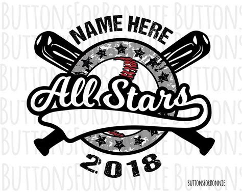 All Stars Svg Softball Svg Baseball Svg Template Emblem Etsy