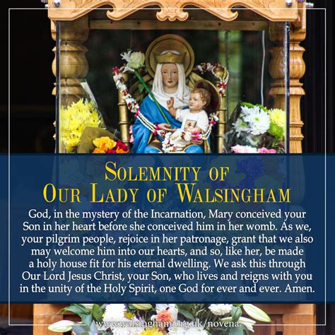 Solemnity Of Our Lady Of Walsingham Catholic National Shrine Of Our Lady