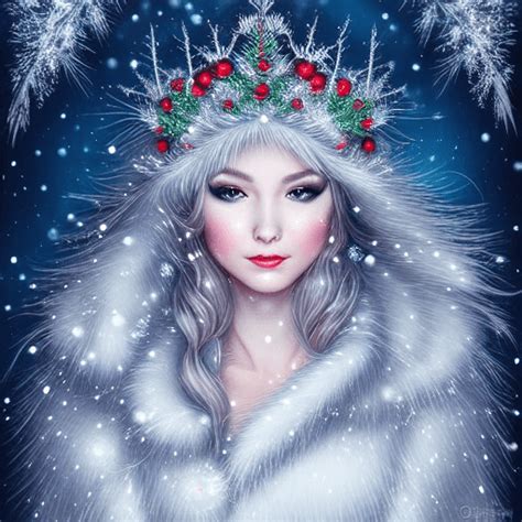 Christmas Snow Queen Portrait · Creative Fabrica