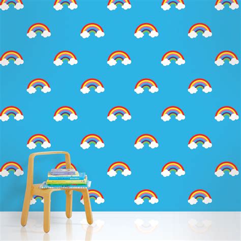 Rainbows Blue Removable Wallpaper Full Kit Wallcandy Arts Rainbow