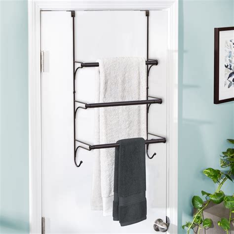 Fuleadture Over The Door Towel Rack Adjustable Towel Holder Bronze