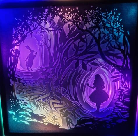 Alice In Wonderland 3d Shadow Box Etsy