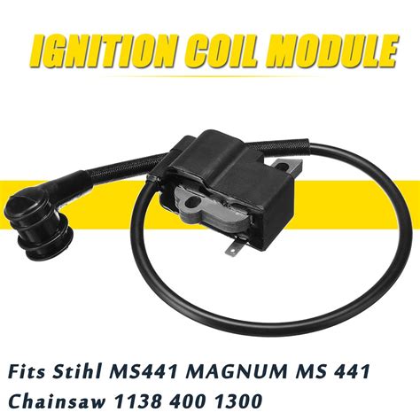 Black Ignition Coil Module Fits For Stihl Ms441 For Magnum Ms 441
