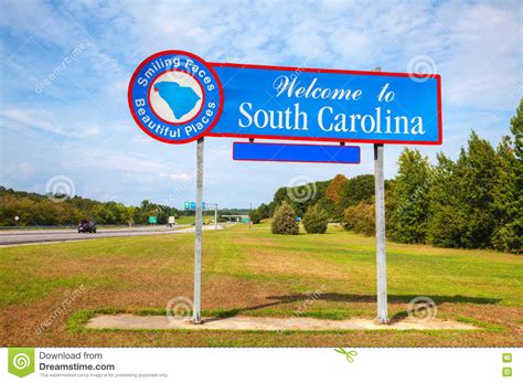 Welcome To South Carolina Sign Stock Photo Image Of