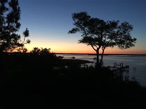 A beautiful sunset over Bogue Sound on Emerald Isle, North Carolina