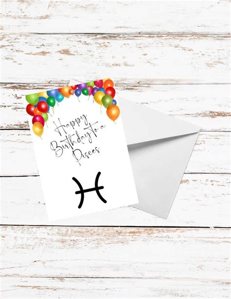 Happy Birthday To A Pisces High Quality Digital Printable Etsy