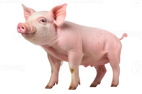 Pink Pig Isolated On Transparent Background Side View Cute Pig Png