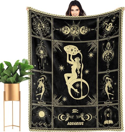 aquarius blanket 12 horoscope astrology bed blankets soft cozy personalized flannel