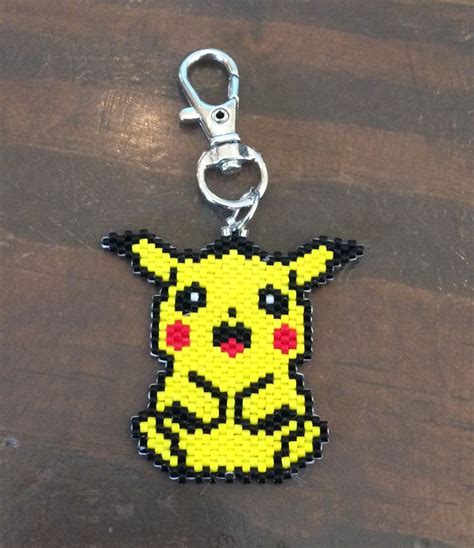 Pikachu pokémon beaded Keychain MADE TO ORDER Etsy Pokemon bead