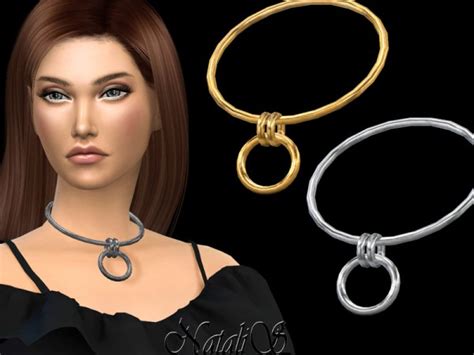 The Sims Resource Hoop Pendant Choker By Natalis • Sims 4 Downloads