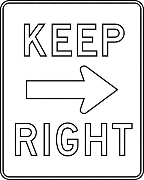 Keep Right Sign Coloring Page Download Print Or Color Online For Free