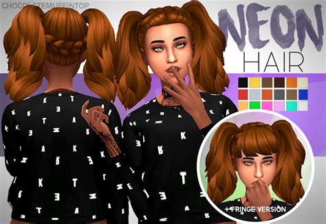 Sims 4 Ccs The Best Neon Hair By Chocolatemuffintop