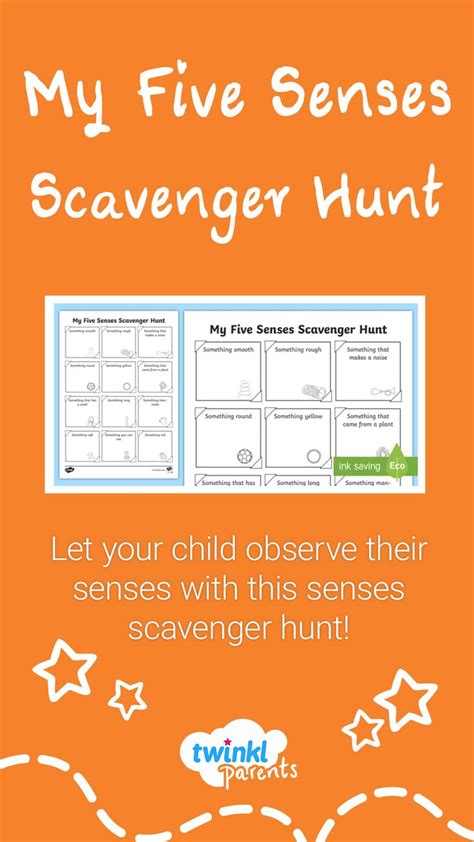 Five Senses Scavenger Hunt Worksheet Senses Senses Activities