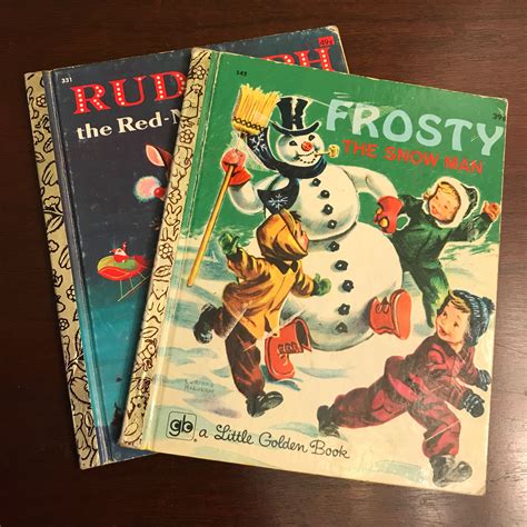 Vintage Little Golden Books Christmas Books Rudolf Frosty Christmas