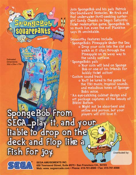 The Arcade Flyer Archive Arcade Game Flyers Spongebob Squarepants