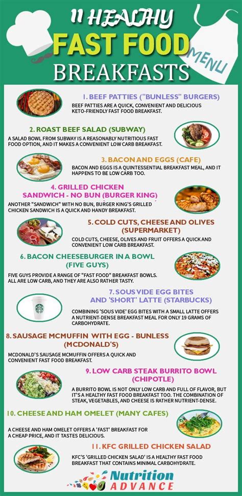 As healthcare gets better, so are fast food restaurants getting better. 14 Low Carb Fast Food Breakfast and Dinner Options | Fast ...