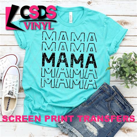 Screen Print Transfer Mama Stacked Word Art Csds Vinyl