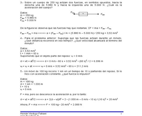 Ejercicios Resueltos De La Tercera Ley De Newton Para Secundaria