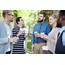 Group Of People With Drinks Talking Outside  Stock Photo Dissolve